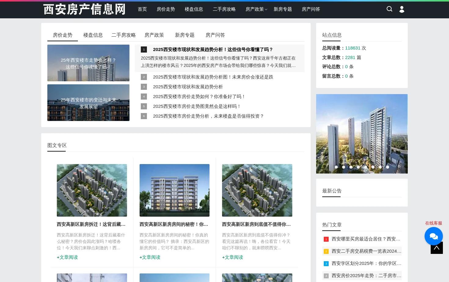 西安房产信息网 页面快照